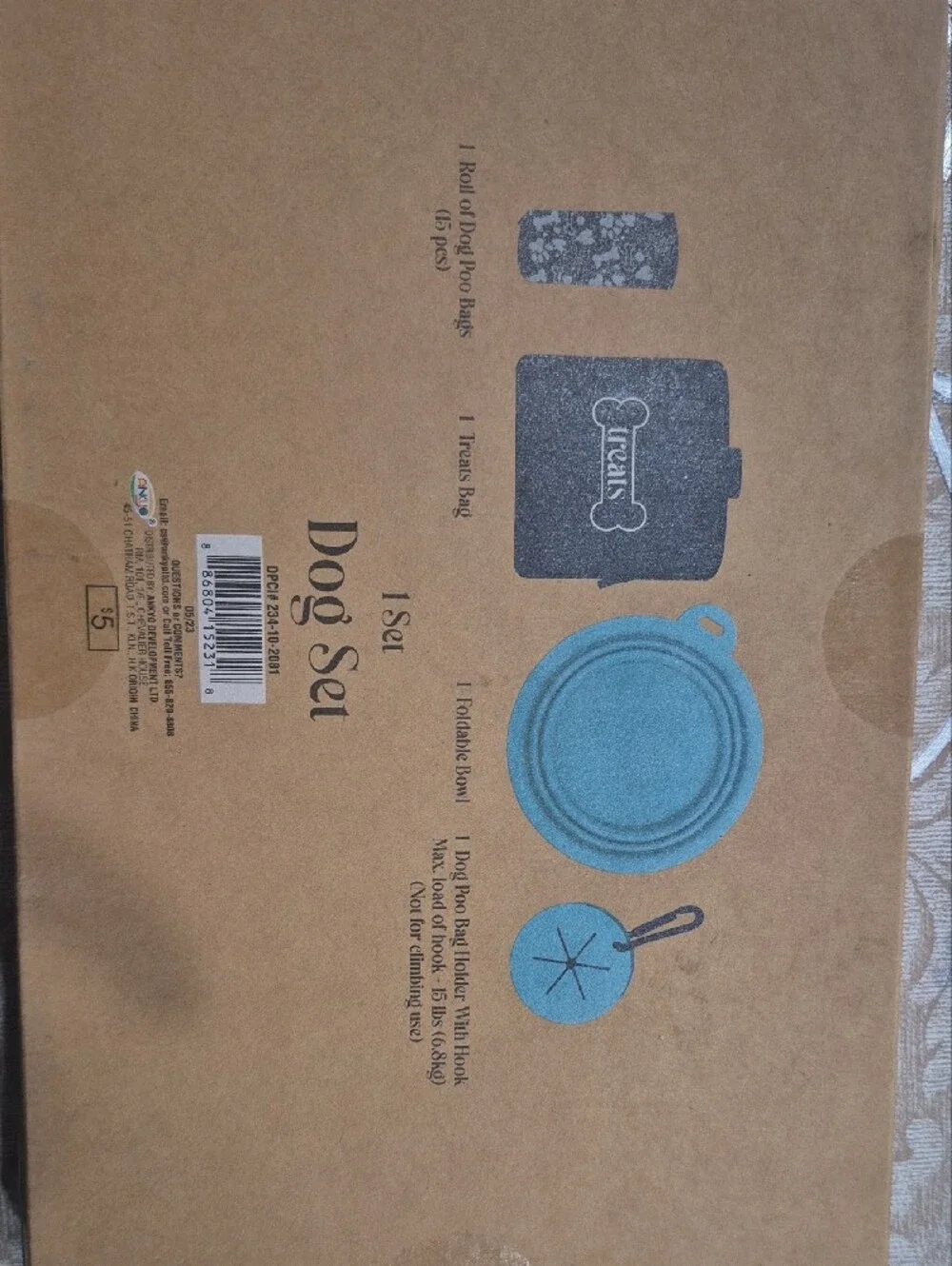 Dog Set Collapsible Pet Bowl and Accessories - Aqua